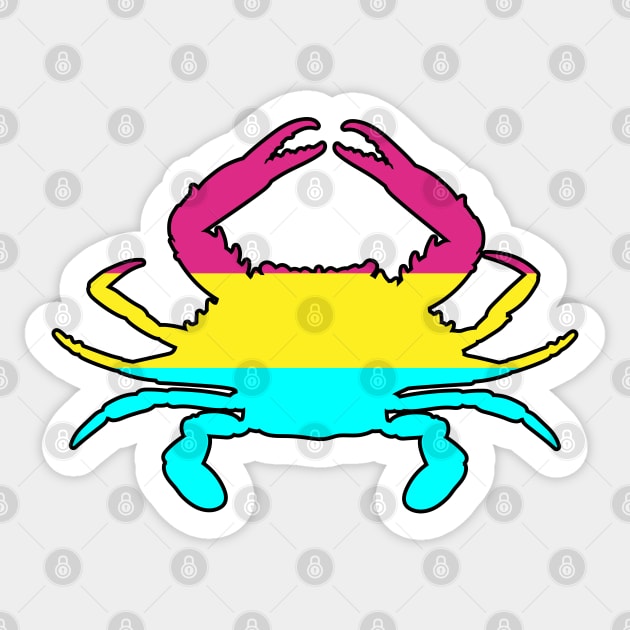 Blue Crab: Pansexual Pride Sticker by ziafrazier